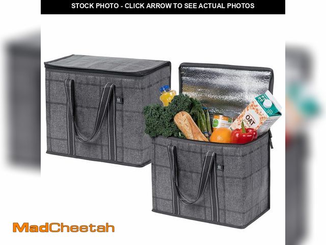 Lot 74-12707069 - VENO 2 Pack Cooler Bag and Insulated Grocery Bags for Food Delivery, Collapsible Cooler. Reusable Sh...