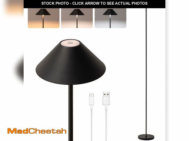 Lot 74-12716449 - Rechargeable Floor Lamp for Indoor/Outdoor, Cordless Tall Standing Lamp with 3 Color Temps &amp; Dim...