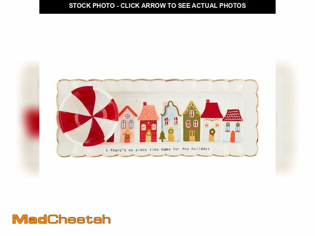 Lot 74-12975621 - Mud Pie House Dip And Tray Set; tray 4 3/4" x 12 1/4" | dip 2 1/2" x 3 1/2" dia - UNUSED