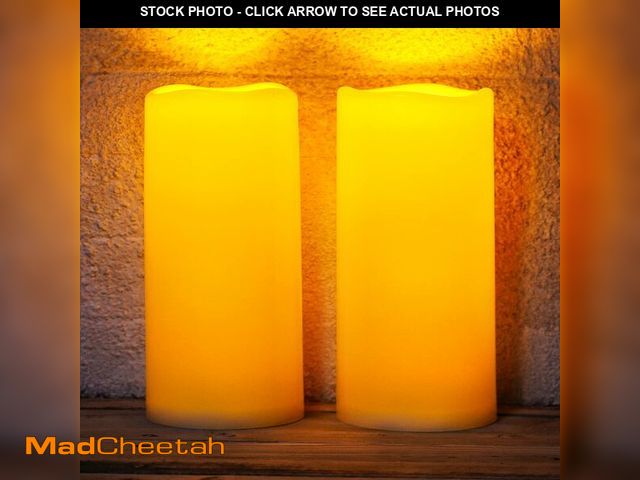 Lot 74-14060374 - Homemory 4"x10" Solar Candles Outdoor Waterproof Dusk to Dawn, Sensor Large Outdoor Candles for Pati...