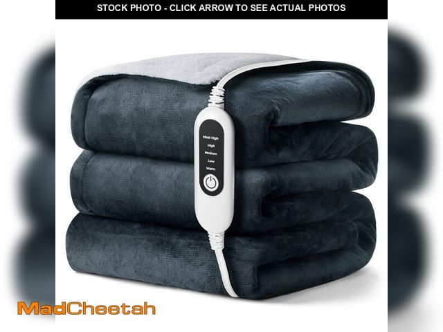 Lot 74-14208227 - Electric Heated Blanket, Soft Flannel Fabric Heating Blanket Features 5-Level Temperature Adjustment...