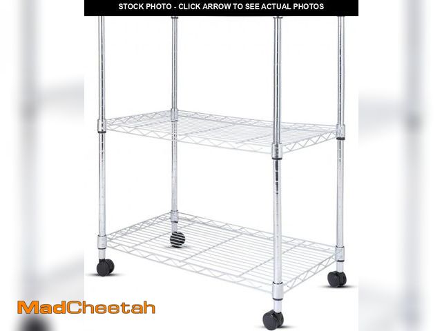 Lot 74-12510635 - Whitmor 3 Tier Storage Shelves, Heavy Duty with Wheels, 400 lbs Capacity per Shelf, Max 1200 lbs Tot...