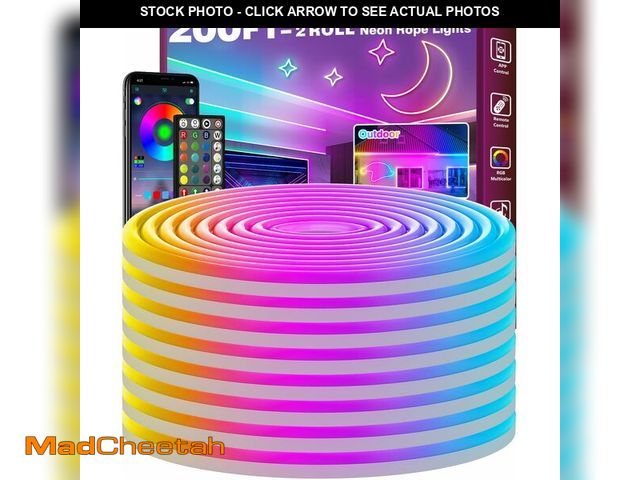 Lot 74-14266988 - FBZ 200Ft Led Rope Lights, Flexible Neon Lights Control with App/Remote, Multiple Modes, IP65 Outdoo...