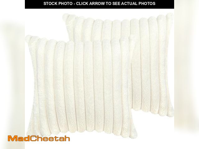 Lot 74-12047048 - 20x20 Throw Pillow Covers Set of 2, Decorative Faux Fur Covers for Bed, Couch Soft Fluffy Pillow Cov...