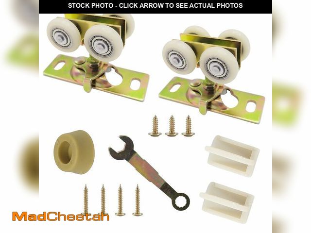 Lot 74-12708730 - 7/8" Pocket Door Ball Bearing Quad Hangers Fit 7/8" C.T.C. V Type Tracks, Upgraded N 7449 with Quick...