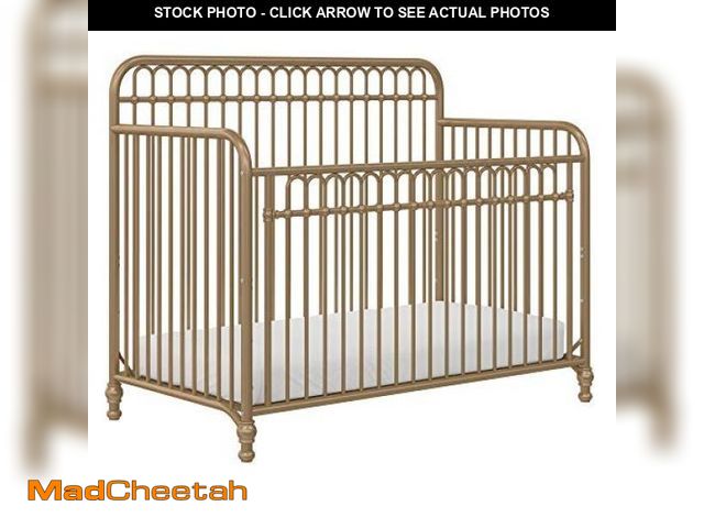 Lot 74-12277535 - Little Seeds Ivy 3-in-1 Convertible Metal Crib, Gold - UNUSED