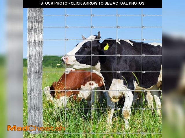 Lot 74-13072213 - Livestock Fence, 5Ft x 164Ft Galvanized Wire Fencing, Cattle Farm Fence, Deer Fences, Heavy Zinc Goa...