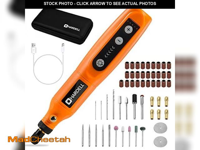 Lot 74-12426442 - HARDELL Mini Cordless Rotary Tool, 5-Speed and USB Charging Rotary Tool Kit with 55 Accessories, Mul...