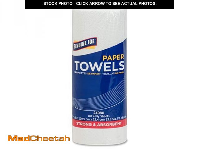Lot 74-12399809 - Genuine Joe-GJO24080 2-Ply Household Roll Paper Towels (Pack of 30) - WHITE - UNUSED