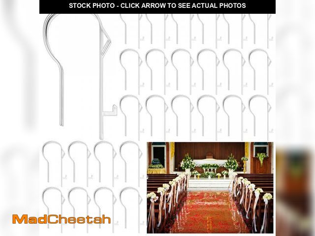 Lot 74-12314791 - Vercraft 36 Pcs Wedding Church Pew Clips Bulk Heavy Duty Plastic Hooks Clear Chair Wreath Hanger Pew...