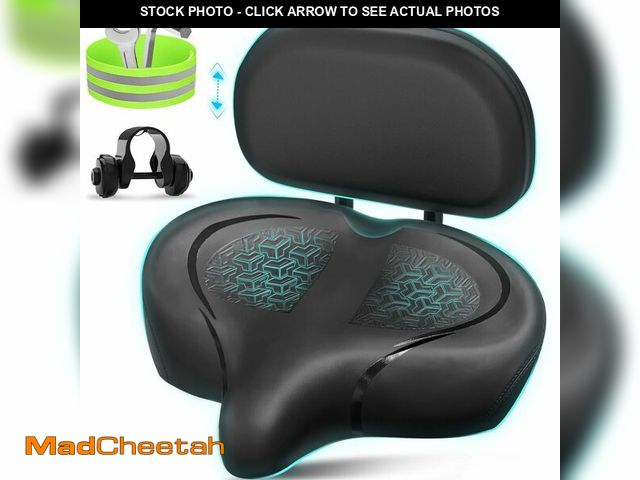 Lot 74-12600950 - Bike Seat with Backrest, Oversized Bicycle Seat with Back, Men Women Comfort Bike Saddle, Extra Wide...