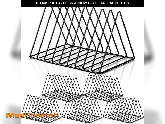 Lot 74-12442194 - Shimeyao 6 Pieces Magazine Holder Triangle File Holder Book Record Metal Vinyl Record Storage Magazi...