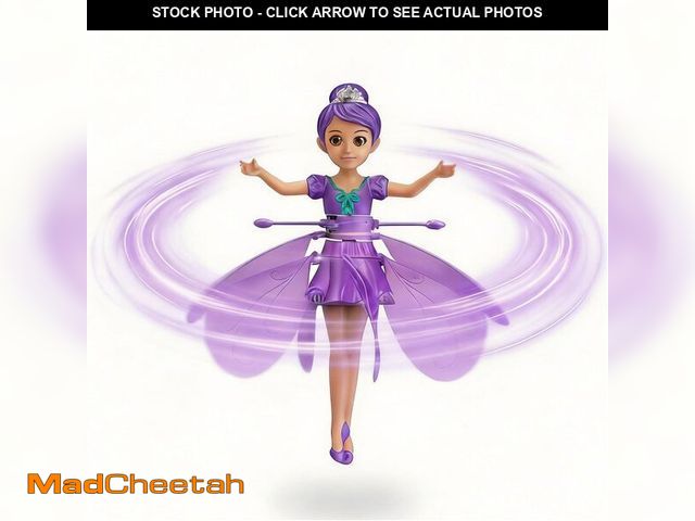 Lot 74-14271521 - Purple Flying Fairy Doll Toy with Rotating Skirt Wings, Magic Flying Fairy Princess Doll with Hand-G...