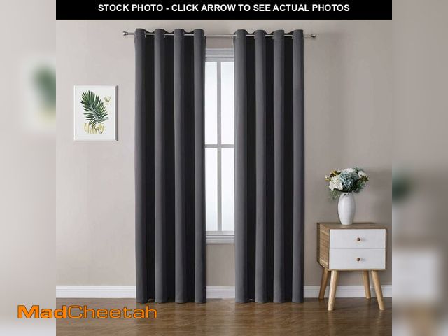 Lot 74-12839776 - ChrisDowa Blackout Curtains 80 Inches Long 2 Panels Set for Living Room, Grommet Thermal Insulated R...