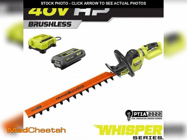 Lot 74-12364677 - RYOBI 40V HP Brushless Whisper Series 26 in. Cordless Battery Hedge Trimmer with 2.0 Ah Battery and ...