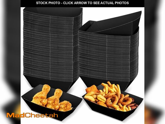 Lot 74-13777536 - Uiifan 300 Pcs Paper Food Boats Disposable Paper Food Tray Grease Resistant Disposable Serving Tray ...