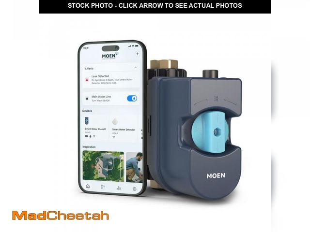 Lot 74-12118275 - Moen Flo Smart Water Monitor and Automatic Shutoff Sensor, Wi-Fi Water Leak Detector for 3/4-Inch Di...