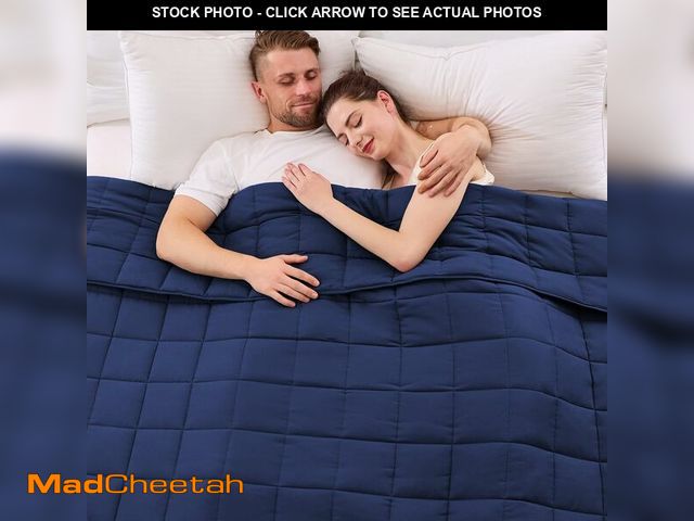 Lot 74-13710880 - yescool Weighted Blanket for Adults (25 lbs, 88Ã¢â¬Â x 104Ã¢â¬Â, Blue) Cooling Heavy Blanket for...