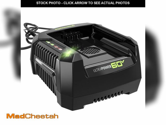 Lot 74-13045066 - Greenworks Pro 60V Ultra Power 6A Rapid Charger - Works with All Greenworks Batteries - UNUSED