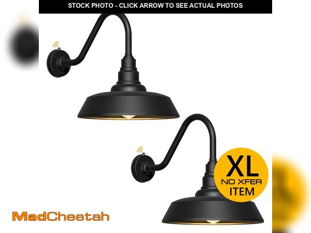 Lot 74-14189599 - Diyel Dusk to Dawn Gooseneck Barn Light Outdoor, 20 Inch Dome Exterior Light Fixture Outside for Hou...