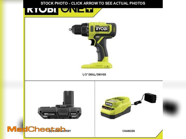 Lot 74-12794564 - RYOBI ONE+ 18V Cordless 1/2 in. Drill/Driver Kit with (2) 1.5 Ah Batteries and Charger - UNUSED