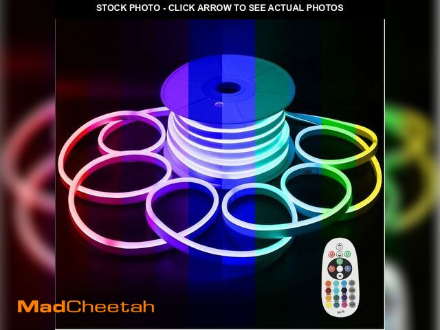 Lot 74-12711991 - FORT AC110V 120V LED RGB Neon Rope Lights, 50FT Linkable Light Strip,144 led/M IP67 Waterproof, Mult...