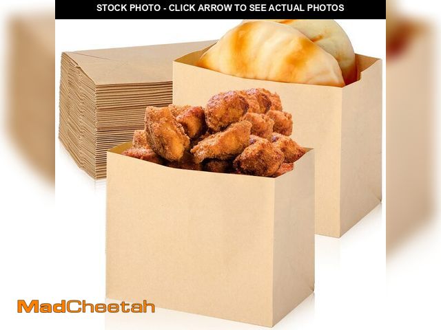 Lot 74-12968261 - 200 Count Brown Kraft Paper Snacks Bags Disposable Greaseproof Brown Sandwich Lunch Bag for Popcorn ...