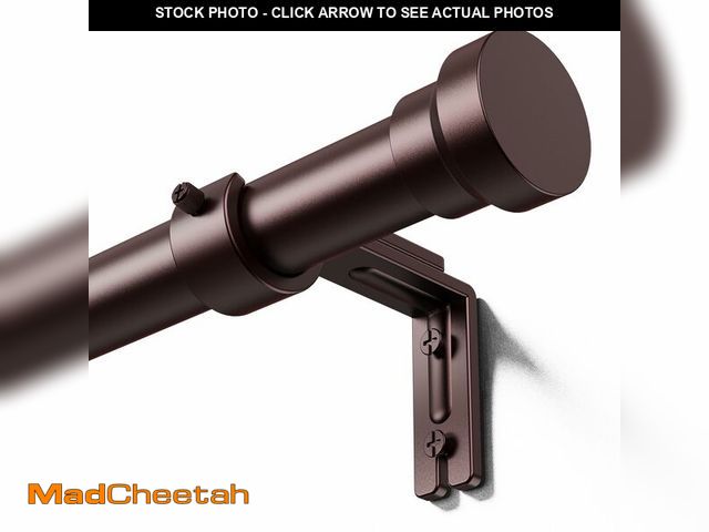 Lot 74-14215443 - YaFex Curtain Rods 32-118 Inch, Heavy Duty 1 Inch Adjustable Curtain Rod for Windows, Bronze Long Wi...