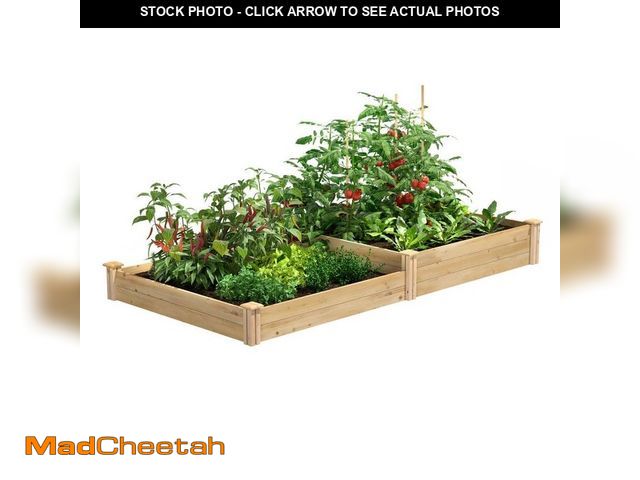 Lot 74-14257642 - Greenes Fence Premium Sanded Natural Cedar 2-Tiered Raised Garden Bed with 3/4 in. Thick Boards (96 ...