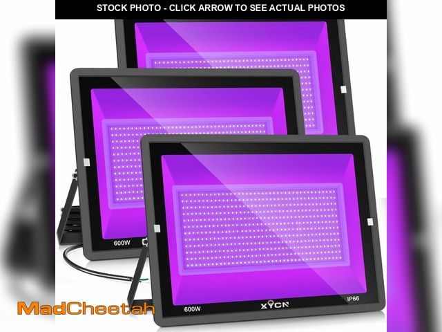 Lot 74-12707632 - XYCN(3 Pack 600W LED Black Lights, 395nm to 410nm Outdoor IP66 Waterproof Flood Blacklight Light wit...