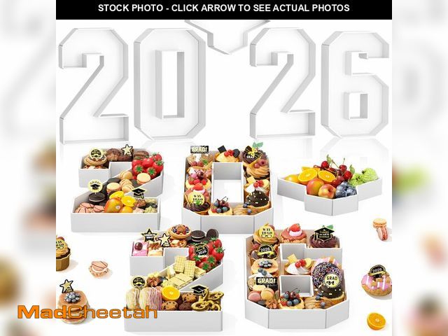 Lot 74-13956915 - 2026 Charcuterie Numbers Fillable, 13.78'' White 2026 Cardboard for Charcuterie, Number 2026 Tray fo...