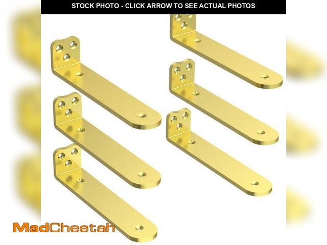 Lot 74-12436999 - Heavy Duty Shelf Bracket, 1/4 Inch Thick,Ã¯Â¼Ë8 Inch -6 Pack Gold Floating Shelf Bracket,L Brackets...