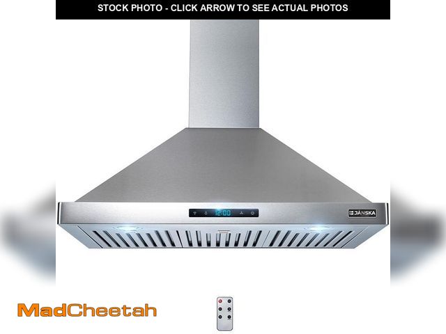 Lot 74-13002189 - *DIRTY/SCRATCHED* JANSKA 36 in. 520 CFM Wall Mount Ducted Range Hood in Stainless Steel with SS Filt...