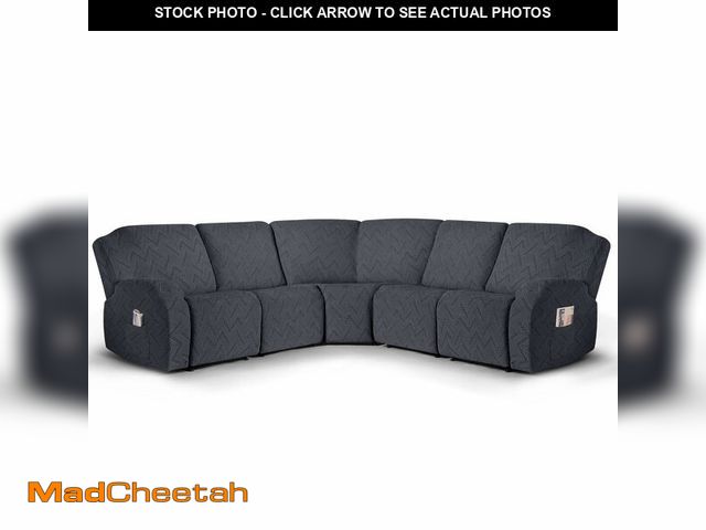 Lot 74-12705383 - Ruaozz Sectional Sofa Covers Oversized L Shape 5 Seat Recliner Couch Covers - Washable Soft Extra La...