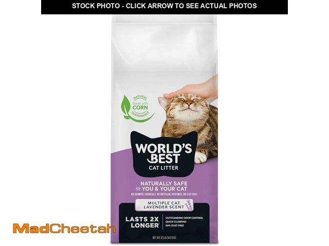 Lot 74-14582212 - World's Best Cat Litter, Lavender Scented, Long-Lasting Odor Control, 32 lb - UNUSED