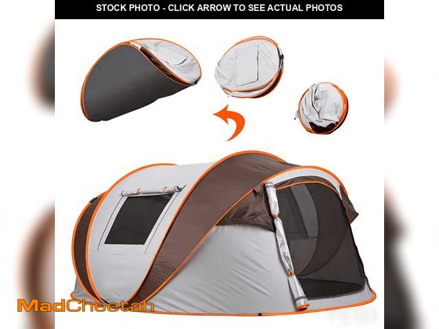 Lot 74-14369105 - Mapskey 3-4 Person Camp Tent, Auto Setup Pop Up,Waterproof Lightweight with Mesh Doors &amp; Windows...