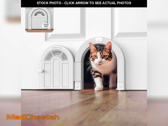 Lot 74-13573654 - Purrfect Portal Meow ManorÃÂ® Cat Door Interior Door - No-Flap, Fits Cats Up to 20 lbs, Easy DIY Se...
