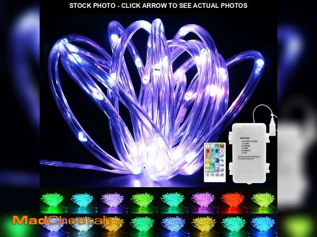 Lot 74-12711432 - echosari 53Ft Rope Lights Outdoor Battery Operated, 160 LED Rope String Lights Colors Changing with ...