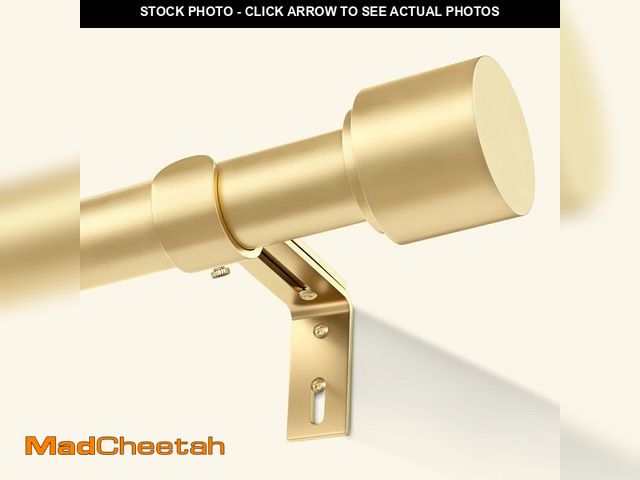 Lot 74-13791164 - (MISSING HARDWARE) GEEBOBO Gold Curtain Rods for Windows 66 to 120 Inch, 1 Inch Adjustable Heavy Dut...