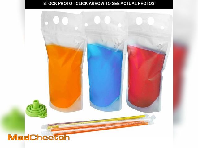 Lot 74-12699147 - C CRYSTAL LEMON 200PCS Drink Pouches with 200 Straws Ã¢â¬â Reclosable Handheld Juice, Smoothie &a...