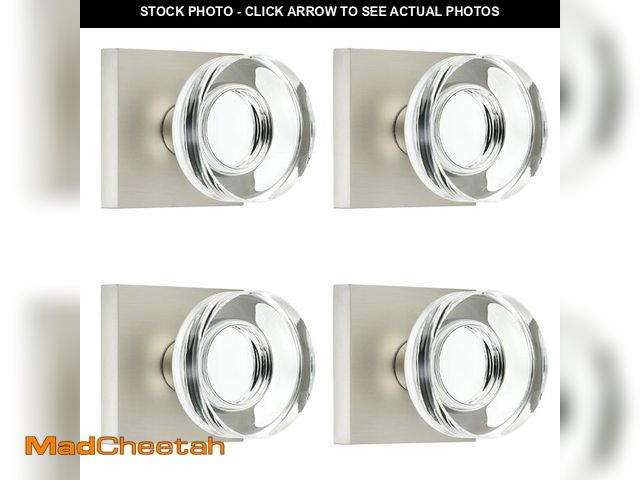Lot 74-13541732 - coolnews 4 Pack Crystal Glass Dummy Door Knobs, Non-Turning Dummy Door Knob Set, Satin Nickel - UNUS...