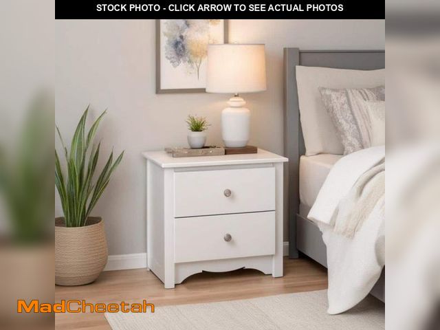 Lot 74-12032517 - Sonoma White 2-Drawer 23.25 in. W Traditional Nightstand Side Table, Night Stand Bedside Table, Nigh...