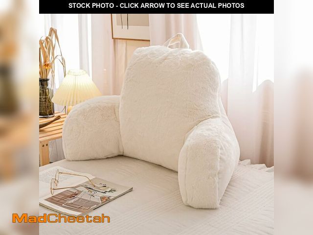Lot 74-13582897 - A Nice Night Faux Fur Reading Pillow Bed Wedge Large Adult Children Backrest with Arms Back Support ...