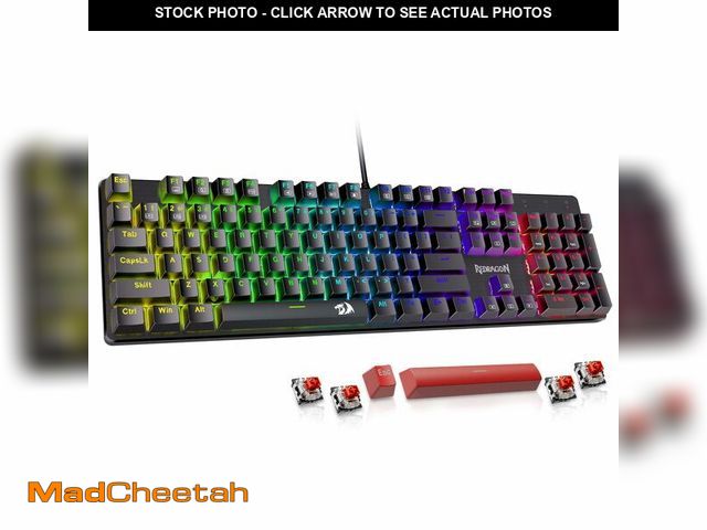 Lot 74-12977078 - Redragon Mechanical Gaming Keyboard Wired, 11 Programmable Backlit Modes, Hot-Swappable Red Switch, ...