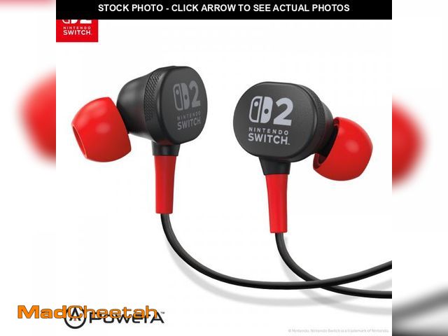 Lot 74-12525822 - PowerA Wired Earbuds for Nintendo Switch 2 - Black - UNUSED