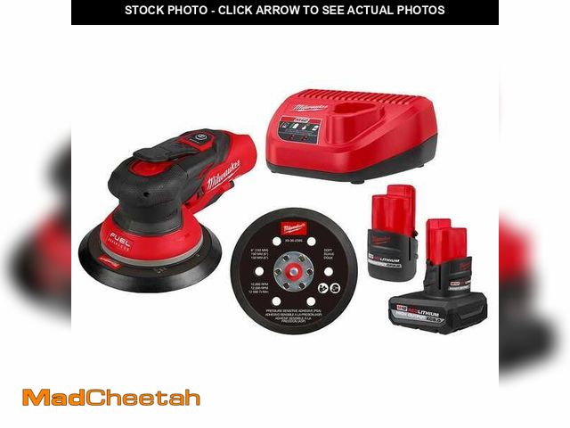 Lot 74-12791211 - Milwaukee M12 FUEL 12-Volt Li-Ion Brushless Cordless 6 in. Random Orbital Sander Kit (3/32 in) w M12...