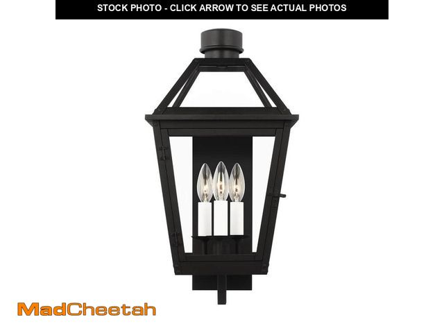 Lot 74-12675362 - Generation Lighting Hyannis Textured Black Outdoor Hardwired Medium Wall Lantern Sconce with No Bulb...