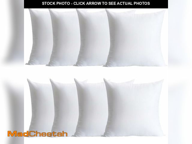 Lot 74-13563783 - Calibrate Timing Plush and Durable Throw Pillow Inserts - 18 x 18 inches Set of 8, Hypoallergenic Po...