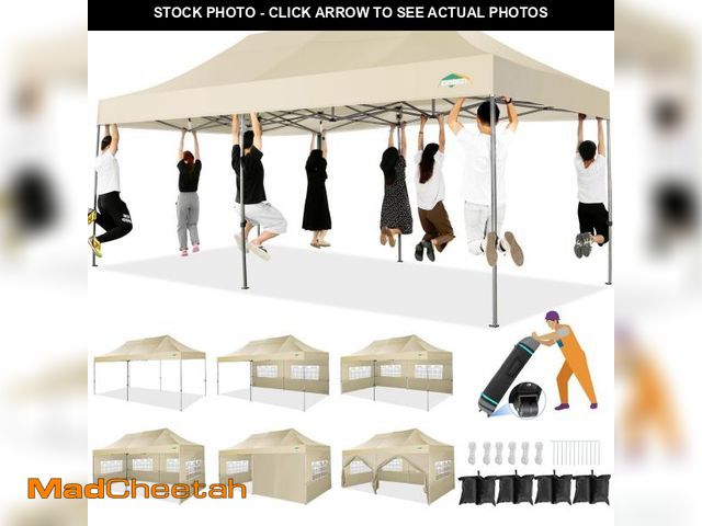 Lot 74-12242973 - COBIZI 10x20 Heavy Duty Pop up Canopy Tent with 6 sidewalls Easy Up Commercial Outdoor Canopy Weddin...
