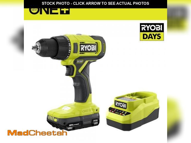 Lot 74-11826683 - RYOBI ONE+ 18V Cordless 1/2 in. Drill/Driver Kit with (1) 1.5 Ah Battery and Charger - UNUSED